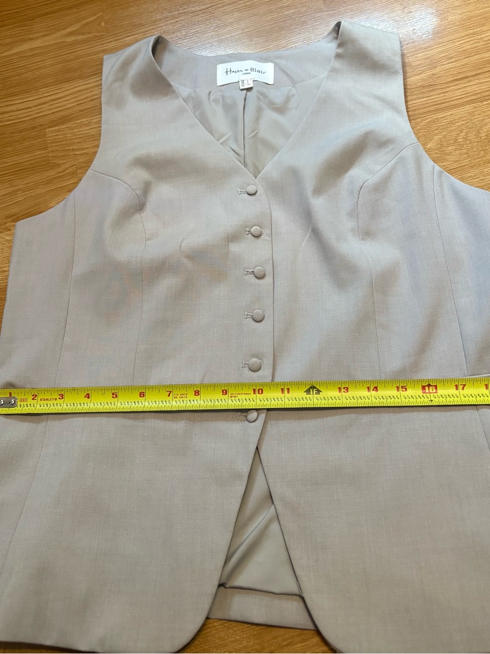 Haver & Blair Women's Sleeveless Tailored Vest in Light Taupe - Picture 7 of 8